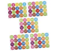 ROMISBABA 5 fogli Etichette Adesive Numeriche Rotonde Colorate in PVC Impermeabili Adesivi Numerici Educativi per Decorazioni per Diverse