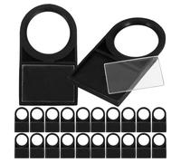 ROMISBABA 50 Pezzi Targa Identificativa Interruttore a Pulsante in Plastica, Cartello Segnaletico per Foro Rotondo da 22mm, 25x17 Mm, Nero, per Apparecchiature Elettriche