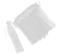 ROMISBABA 50 Sacchetti di Tulle Bianchi per Ventaglio Pieghevole, Sacchetti Porta Ventaglio in Garza Cordoncino, Design Delicato e Comodi da Usare, Confezione da 50 Pezzi
