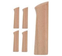 ROMISBABA 5paia Manico in Legno Antiscivolo Ricambio Per Taglierino Da Cucina Impugnatura Sostitutiva in Legno Per Triturare e Affettare Parti Riparazione Per Taglierini