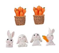 ROMISBABA 8Pezzi Figurine Coniglio Miniature per Decorazioni per Torte per Regali Festivi