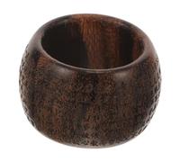 ROMISBABA Anello in Legno Naturale Motivo Buddhista e Incisione Testo Sacro Design Unico e Confortevole Decorativo per Uomo e Donna