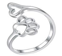 ROMISBABA Anello Regolabile Aperto Forma Impronta Zampe Cane Donna Accessorio Leggero in Lega Design Elegante e Facile da Indossare Regalo per Ragazze e Donne
