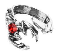 ROMISBABA Anello Scorpione Uomo Strass Rosso in Lega, Design Punk Aperto, Stile Retrò e Comfort, Accessorio Moda per Uomo