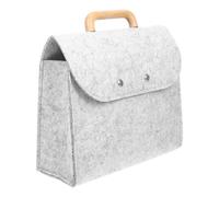 ROMISBABA Borsa Organizer Portadocumenti in Feltro con Manico in Legno, Capacità Ampia, Design Minimalista ed Elegante per Ufficio e Pendolarismo