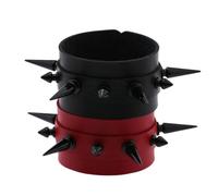 ROMISBABA Bracciale Punk in Pelle Pu Borchie a Punta Regolabile 18-20cm, Set 2 Pezzi, Design Comodo e Stile Unico per Polso Uomo e Donna