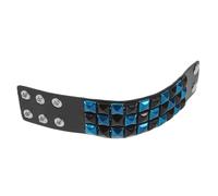 ROMISBABA Bracciale Punk Uomo Donna in Finta Pelle Cuff Larga con Borchie Quadrate Polsiera Goth Rock per Feste Halloween e Uso Quotidiano