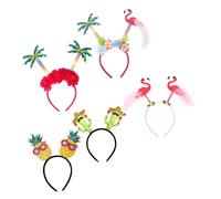 ROMISBABA Cerchietti per Chioma Hawaiani Decorativi 5 Pezzi in Plastico Fenicottero e Ananas per Vacanze Estive e Allestimento Hawaiano Comodo da Indossare