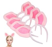 ROMISBABA Cerchietto Morbido e Confortevole P Rosa Orecchie di Maiale Fascia Elastica e Festa di Halloween, Confezione da 4 Pezzi per Cosplay per Ragazze e Donne