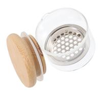 ROMISBABA Ciotola e Filtro in Inossidabile Unghie in Vetro con Coperchio in Legno per per Mescolare e Glitter Nail Salon