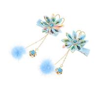 ROMISBABA Clip per Chioma Bambina Stile Vintage Fiore Blu, 2 Pezzi, Design Classico e Charm Pendente, Resistente e Non Si Deforma, Accessorio per Feste e Cosplay