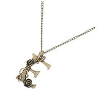 ROMISBABA Collana Ciondolo Lettera da Donna Catena Vintage in Lega Rosa Antica Gioielli Semplici per Maglioni Regalo Elegante per Abbigliamento Casual e Formale