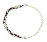 ROMISBABA Collana Girocollo per Donna Sciarpa in Seta Leggera Perle Finte e Chiusura Magnetica Accessorio Moda Versatile per Tutte le Stagioni Regalo Elegante per Ragazze Adolescenti e