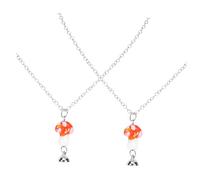 ROMISBABA Collane Magnetiche per Coppie 2 Pezzi Ciondoli a Forma di Fungo Rosso in Vetro e Lega, Design Chic e Resistente per Uso Quotidiano e Occasioni Speciali