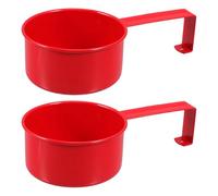 ROMISBABA Cucchiaio in Ferro Rosso 2 Pezzi con Design Appeso Comodo per Misurare Cibo per Animali e Riso Utensile da Cucina Facile da Pulire