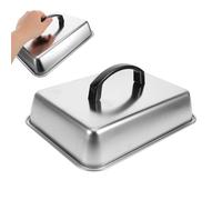 ROMISBABA Cupola per Fusione Formaggio Hamburger in Acciaio Inox 25X18X65 CM Coperchio Rettangolare per Piastra Maniglia Antiscivolo Copertura per Cottura a Vapore Griglia e Cucina