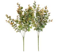 ROMISBABA Decorazione di Fiori Artificiali 2 Pezzi Ornamento Bouquet di Fiori di Seta per Desktop Verde Artificiale per Casa Ufficio e Biblioteca