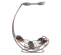 ROMISBABA Espositore Bicchieri da Vino Retrò Sospeso Testa Giù Supporto per Vino con Portabottiglia Integrato Adatto Bar