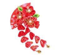 ROMISBABA Fermaglio per Chioma Giapponese Fatto a Mano con Ventaglio e Nappe, Accessorio per Chioma Donna Kimono Cosplay, Ornamento Tradizionale per Feste e Uso Quotidiano