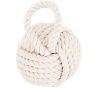 ROMISBABA Fermaporta a Sfera in Cotone e Lino Bianco, Antispifferi per Porte, Protegge la Parete Design Creativo per Casa, Bar e Ristorante
