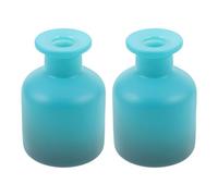 ROMISBABA Flacone Diffusore di Oli Essenziali Cilindrico in Vetro Blu 150 Ml senza Coperchio Set da 2 Bottiglie Vuote per Aromaterapia Bastoncini di Giunco Contenitori Ricaricabili per