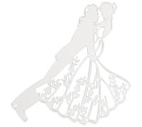 ROMISBABA Fustella in Acciaio al Carbonio per Metallo Matrimonio Coppia | Argento, per Scrapbooking e Decorazioni a Tema Nozze, Taglio Robusto per Forme Delicate