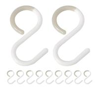 ROMISBABA Ganci a S in Plastica Bianca 12 Pezzi per Chiavi e Asciugamani, Soluzione di Stoccaggio Resistente per Cucina e Bagno, Design Compatto e Funzionale