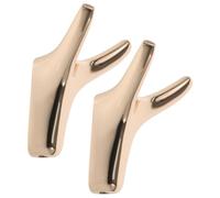 ROMISBABA Ganci Appendiabiti da Parete senza Foratura in Alluminio Spaziale Oro Design a Corno Creativo, 2 Pezzi per Appendere Cappotti e Asciugamani