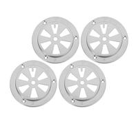 ROMISBABA Griglia di Ventilazione Forno in Acciaio Inox 4 Pezzi Presa D’Aria Rotonda Resistente al Calore Pannelli a Persiana in Metallo Accessori per Barbecue e Affumicatore per Cottura