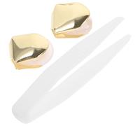 ROMISBABA Grills Dentali Singoli Oro 2 Pezzi in Ottone per Halloween | Finitura Lucida, Accessori Rapper per Club e Compleanno, Decorazione , Confezione da Due Pezzi