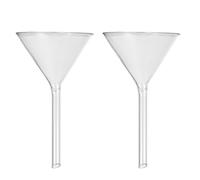 ROMISBABA Imbuto Triangolare Travaso Liquidi da Laboratorio in 2 Pezzi e Vetro Resistente Chimicamente, Stelo Breve, per Travaso Liquidi in Bottiglie Piccole e Riempimento Contenitori