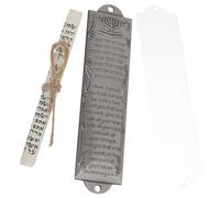 ROMISBABA Mezuzah Decorativo Religioso in Metallo con Pergamena Sacra Argento Antico Ornamento Spirituale per Porta Casa e Ufficio Leggero e Facile da Installare