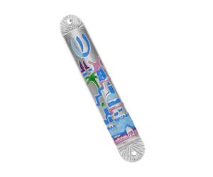 ROMISBABA Mezuzah Ebraica in Metallo Pergamena Sacra per Porta di Casa, Targa Religiosa Decorativa Design Vintage, Accessorio per Porte Esterne Benedizione e Santità