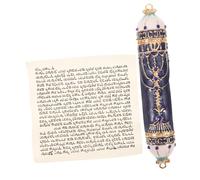 ROMISBABA Mezuzah in Metallo Decorativo con Pergamena Sacra Religioso Vintage Targa Benedizione Famiglia Ebraica Adatta per Soggiorno e Camera