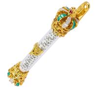 ROMISBABA Mezuzah Religiosa in Metallo Verde Pergamena e Design a 2 Fori, Decorazione Sicura e Liscia per Porta di Casa, per Ingresso Domestico