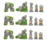 ROMISBABA Mini Ornamenti in Pietra da Esterno 16 Pezzi Decorazioni Fai da Te per Micro Paesaggi Pietre Resistenti Agli Agenti Atmosferici per Vialetti e Ambienti delle Fate