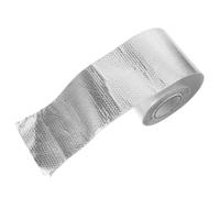 ROMISBABA Nastro Termoadesivo Resistente al Calore Fibra di Alluminio 5m X 5Cm Fascette in Acciaio Inox 6 Pezzi per Isolamento Termico Tubi di Scarico e Impianti Auto