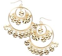 ROMISBABA Orecchini Pendenti da Donna Paillettes Dorate, Accessori Etnici per Danza del Ventre, Gioielli Moda per Feste e Discoteca, Design Unico Monete Tintinnanti, Regalo per Ragazze