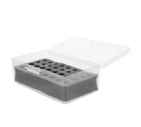 ROMISBABA Organizer Batterie Aa Aaa con Custodia in Plastica Trasparente, Contenitore Portabatterie Compatto con 32 Scomparti e Inserti in Schiuma, Scatola Antiurto Portatile per Casa