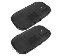 ROMISBABA Organizer per Visiera Parasole Auto 2 Pezzi in PU Nero Portaocchiali da Sole e Portadocumenti Multifunzione per Interni Veicolo Custodia Porta Tessere e Porta Assicurazione per