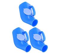ROMISBABA Orinatoio Portatile da Viaggio per Uomo 3 Pezzi Bottiglia Anti-Perdite con Coperchio e Maniglia Blu Capacità 1200 Ml Design Ergonomico per Anziani Pazienti e Uso in Auto