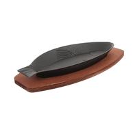 ROMISBABA Padella Antiaderente a Forma di Pesce 30,5x13,5 Cm in Ferro Spesso 3,5 Cm, Piastra per Grigliare e Cuocere Pesce Distribuzione Uniforme del Calore, Resistente per Barbecue e Uso Domestico