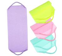 ROMISBABA Panno Esfoliante la Schiena 4 Pezzi Set Multicolore Manici per Doccia Pulizia Profonda Corpo Esfoliazione Spa Uso Familiare