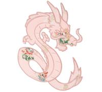 ROMISBABA Patch per Riparare e Rinforzare Rosa a Forma di Drago Adesiva Applique e Bella e Portafogli per Abbigliamento