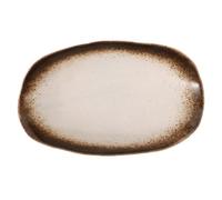 ROMISBABA Piatto in Ceramica Beige con Piedini, Design Elegante e Vintage, Adatto per Uso Domestico e Ufficio, per Dessert e Portate