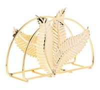 ROMISBABA Porta Tovaglioli in Metallo Design a Foglia Dorato Grande Porta Tovaglioli da Tavolo Elegante per Cucina Ristorante e Caffetteria di Carta Resistente e Pratico