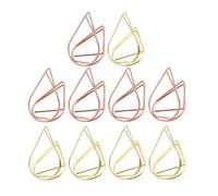 ROMISBABA Portafoto da Tavolo Segnaposto in Metallo a Forma di Goccia D’Acqua Set da 10 Pezzi in Oro e Rosa Porta Carte e Numeri per Eventi e Feste Accessorio Decorativo per Centrotavola