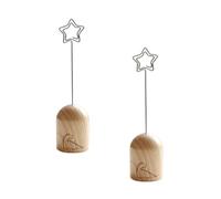 ROMISBABA Portamemo 2 Pezzi con Base in Legno Beige e Clip in Metallo a Forma di Dinosauro, Resistente e Riutilizzabile, per Foto, Carta e Decorazioni per Matrimoni