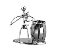 ROMISBABA Portapenne Metallo Violino, Contenitore per Penne e Organizer da Scrivania, Decorazione Artigianale da Ufficio, Struttura Robusta e Design Creativo per Casa e Studio