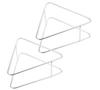 ROMISBABA Portapiatti in Metallo 2 Pezzi Porta Sottobicchieri Triangolare Organizer Compatto per Armadietti e Piano di Lavoro Scaffale Portaoggetti Versatile per Cucina e Casa